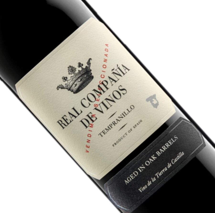 Real Comania de vinos Tempranillo Vendimia Seleccionada skrå label
