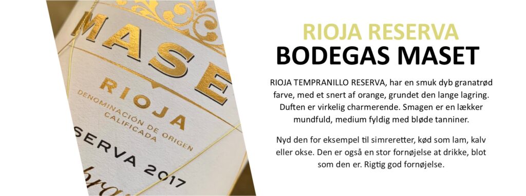 Rioja Reserva Tempranillo Bodegas Maset banner 2