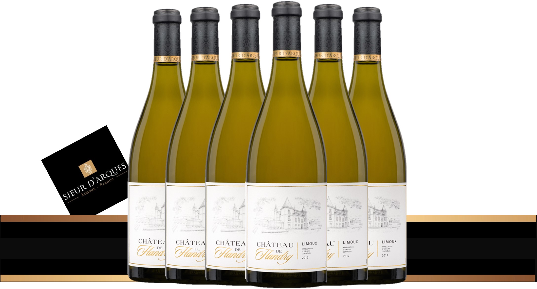 Stor fransk hvidvin Chardonnay Chateau Flandrey 6 flasker mega banner