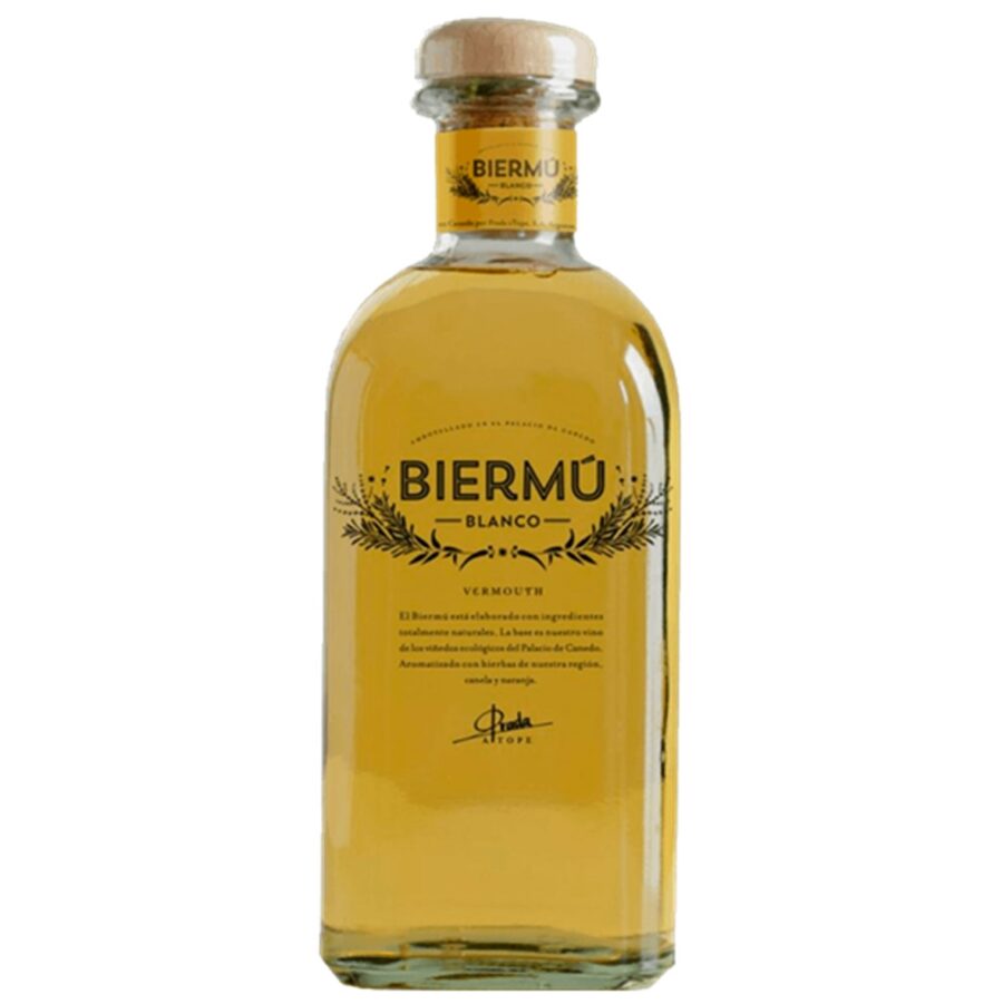 Spansk Økologisk Vermouth 1 liter BIERMÚ BLANCO Palacio De Canedo Prada, Bierzo, Spanien.