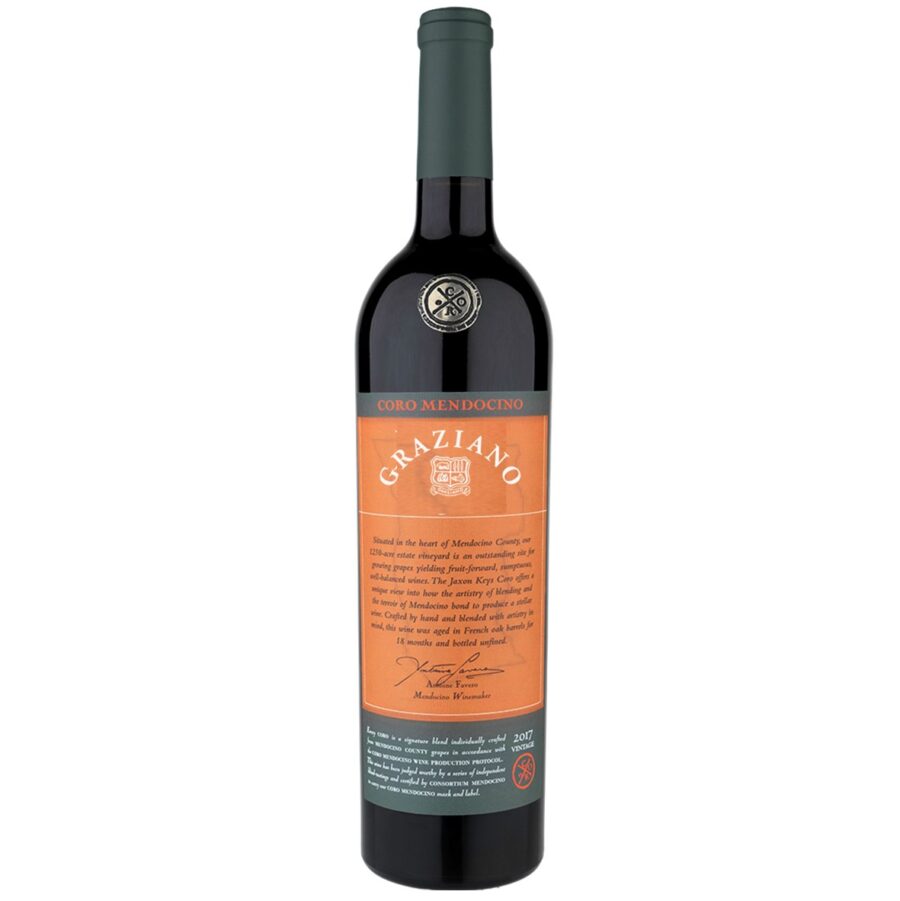 Californisk rødvin Coro Mendocino Blend, Graziano, Mendocino, Californien, USA 75 cl.