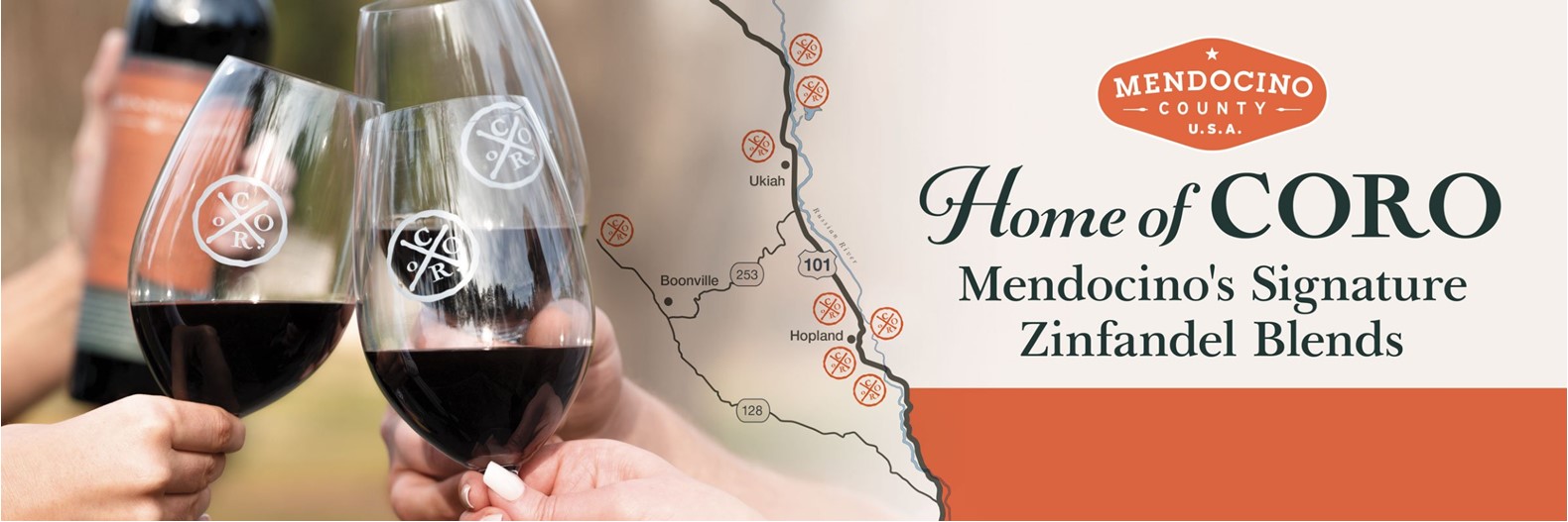 Projektet Coro Mendocino startede op i 2001 som en drøm og blev hurtigt til et unikt samarbejde mellem otte vinproducenter i Mendocino, for at skabe en vin, som afspejler den rige arv og unikke egenskaber man finder i Mendocino County. Coro kommer fra Latin, der betyder ”fra mange til en”.