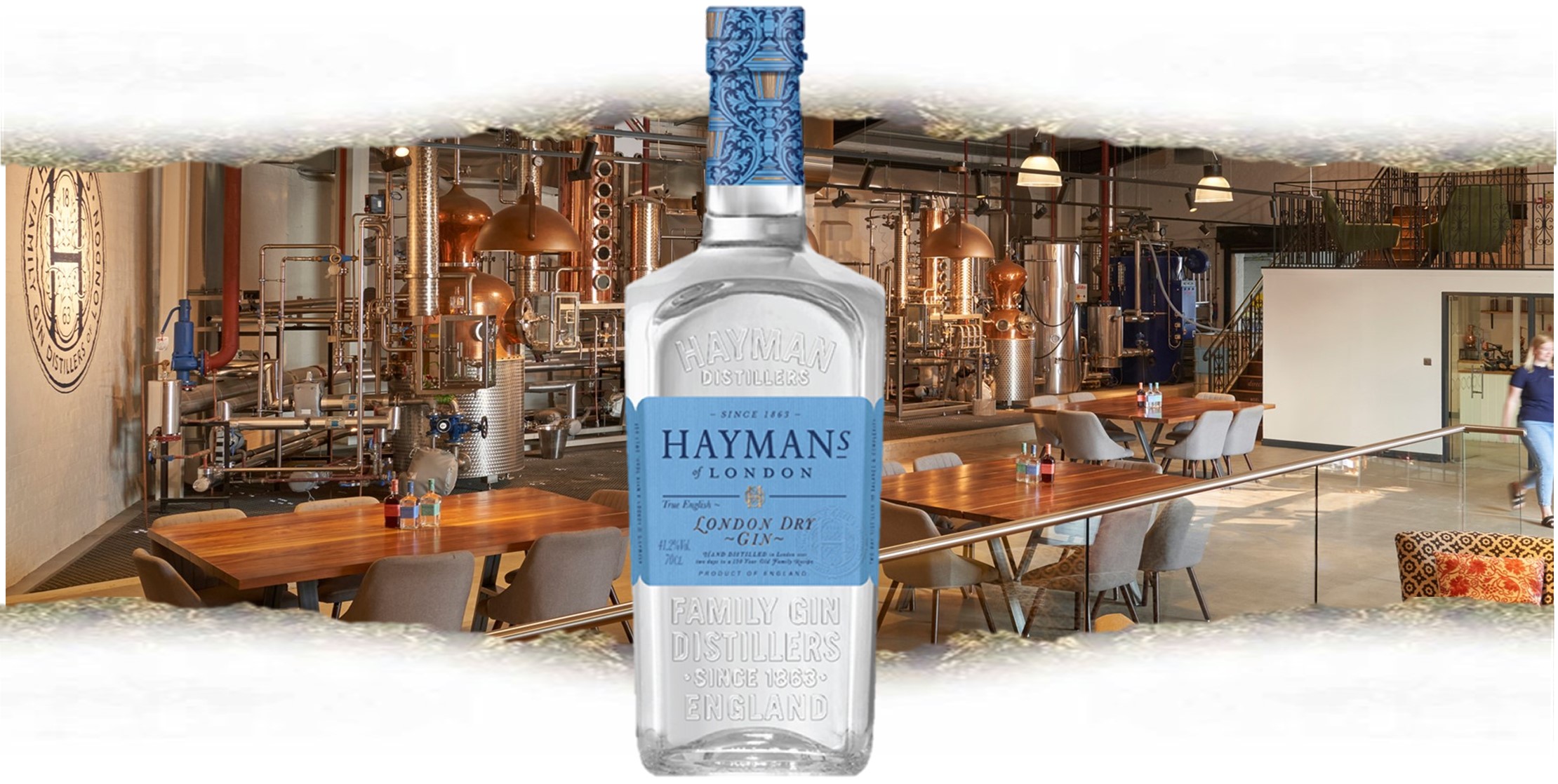 Haymann London Dry Gin mega banner med baggrundsbillede